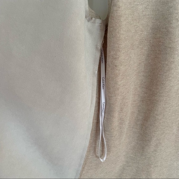 CALVIN Klein Long Waterfall Tan Faux Suede Drape Vest in Small - Picture 7 of 12